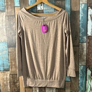 NWT small brown soft long sleeve top